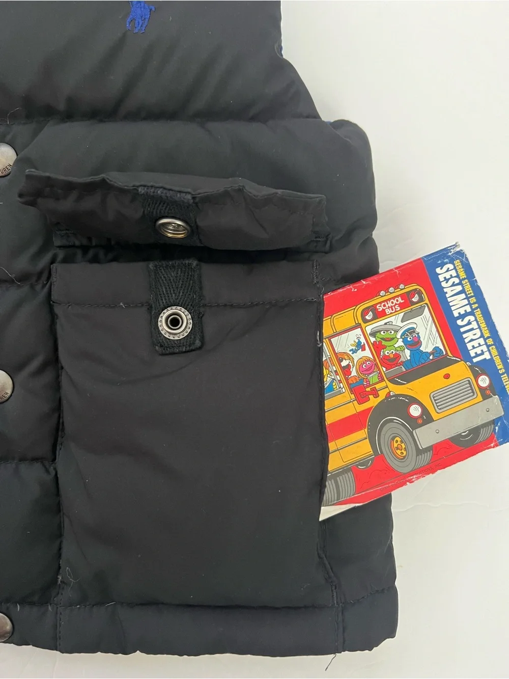 Ralph Lauren Polo Puffer Vest Kids 2T Blue Black Reversible Down Old English